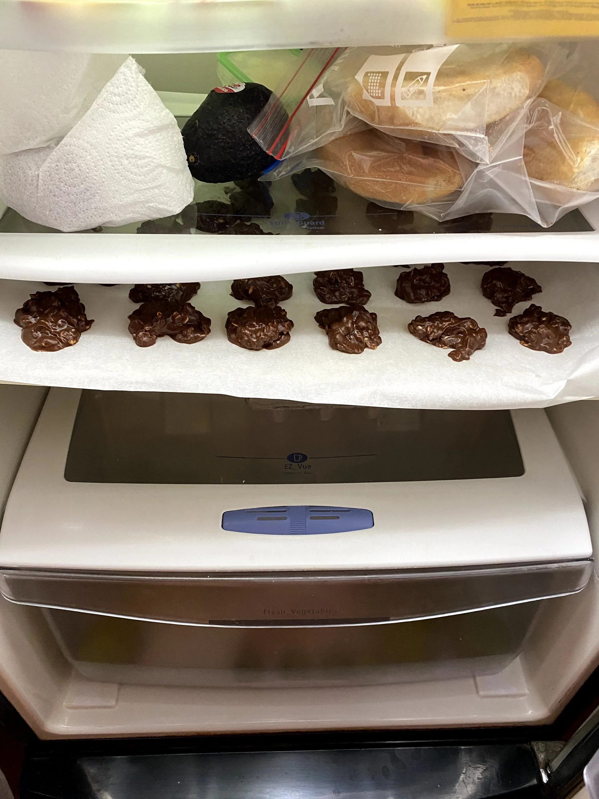 Cookies in Fridge No bake cookies cooling off in fridge