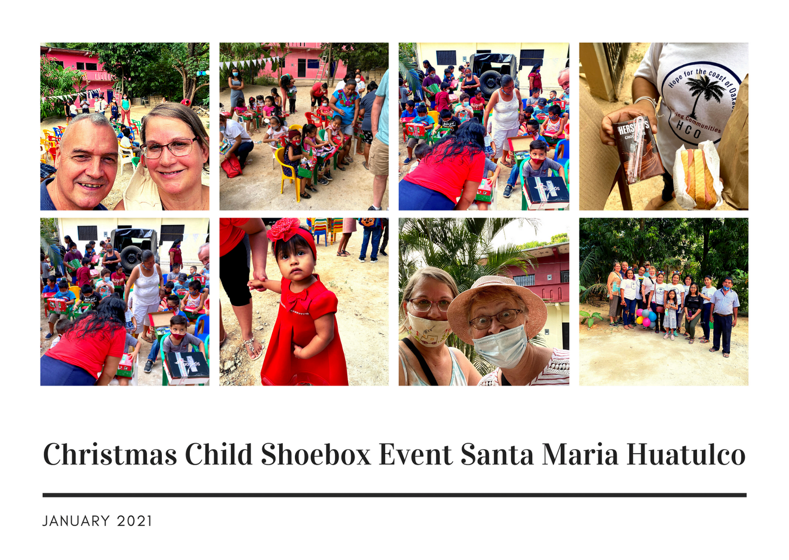 Christmas Shoebox Collage pictures of children at Christmas event